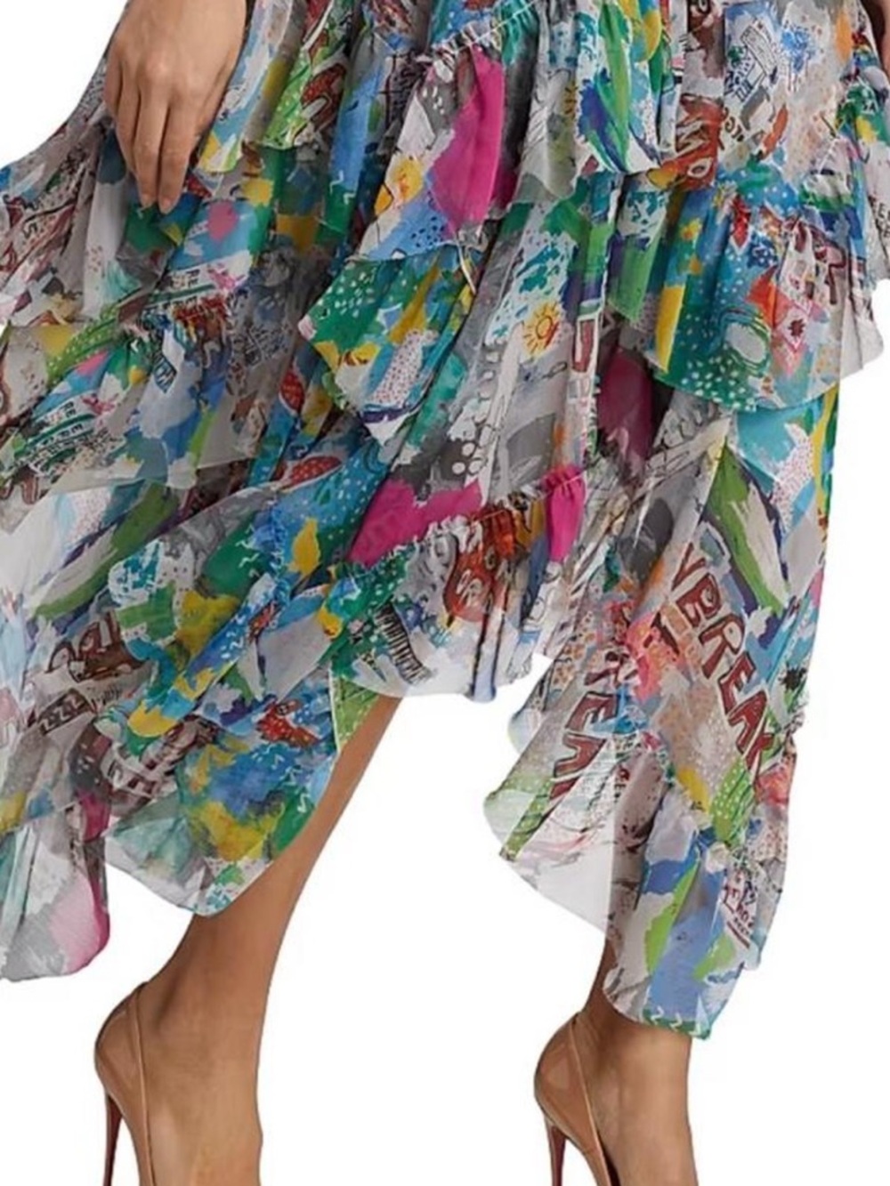 Rare Alice + Olivia x Basquiat graphic print Evelyn Maxi Dress - Picture 2 of 8
